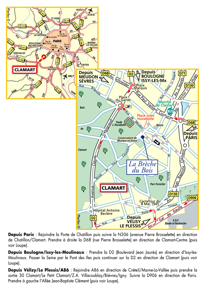 plan d'acces de notre Hotel à Clamart